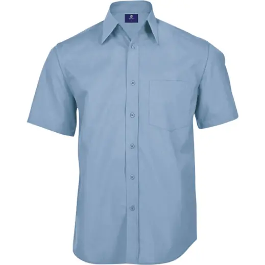 Mens Basic Poly Cotton Lounge Short Sleeve Pale Blue